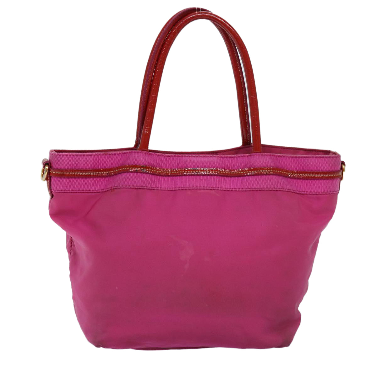 PRADA Hand Bag Nylon Pink Red Auth 75823