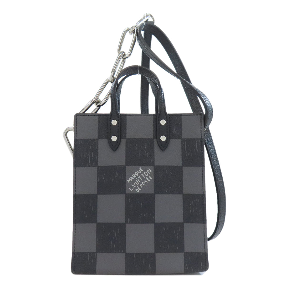 LOUIS VUITTON Handbag N60479 Damier canvas black Damier Checkerboard Sac PlatXS