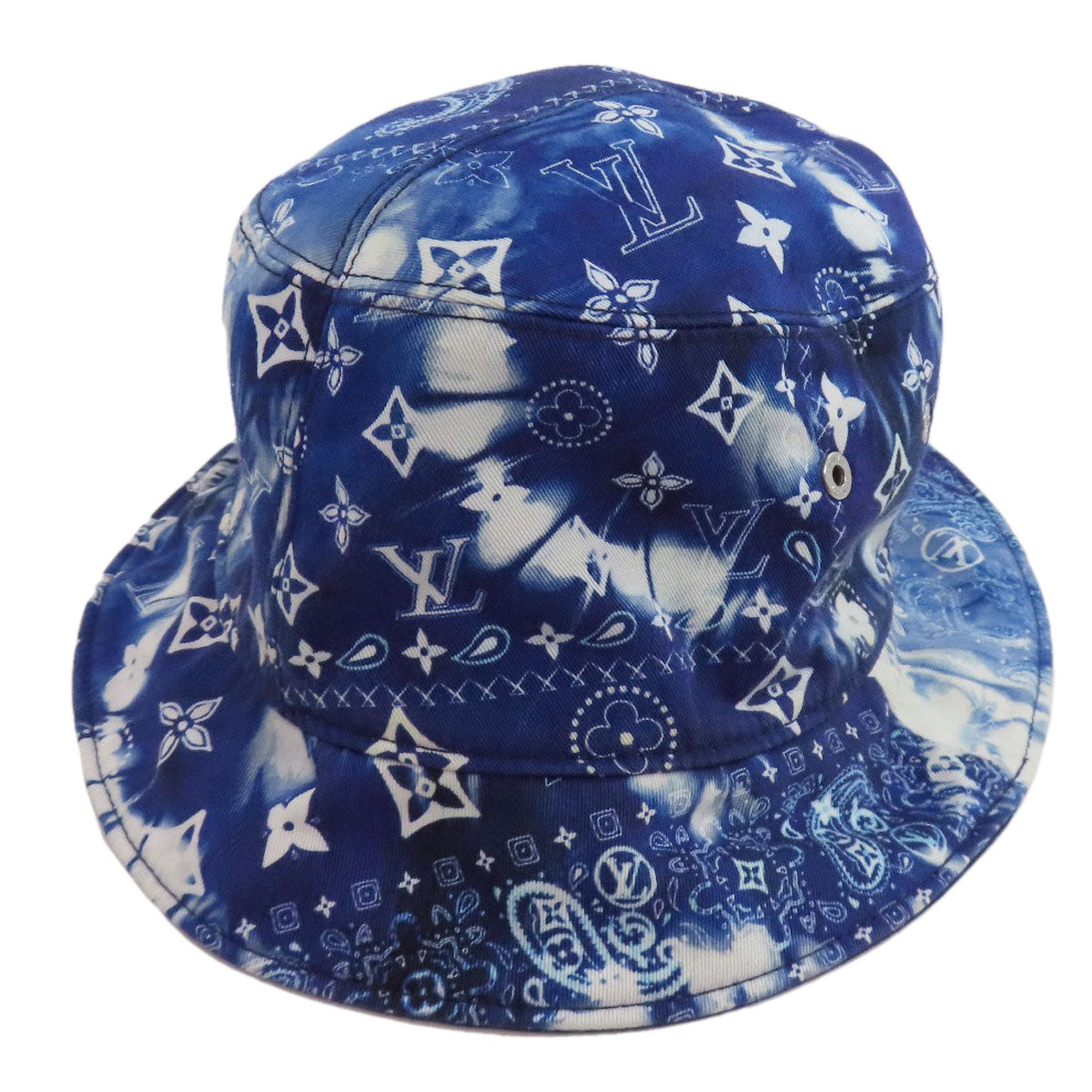 LOUIS VUITTON hat canvas blue Bonnet Monogram Bandana Print