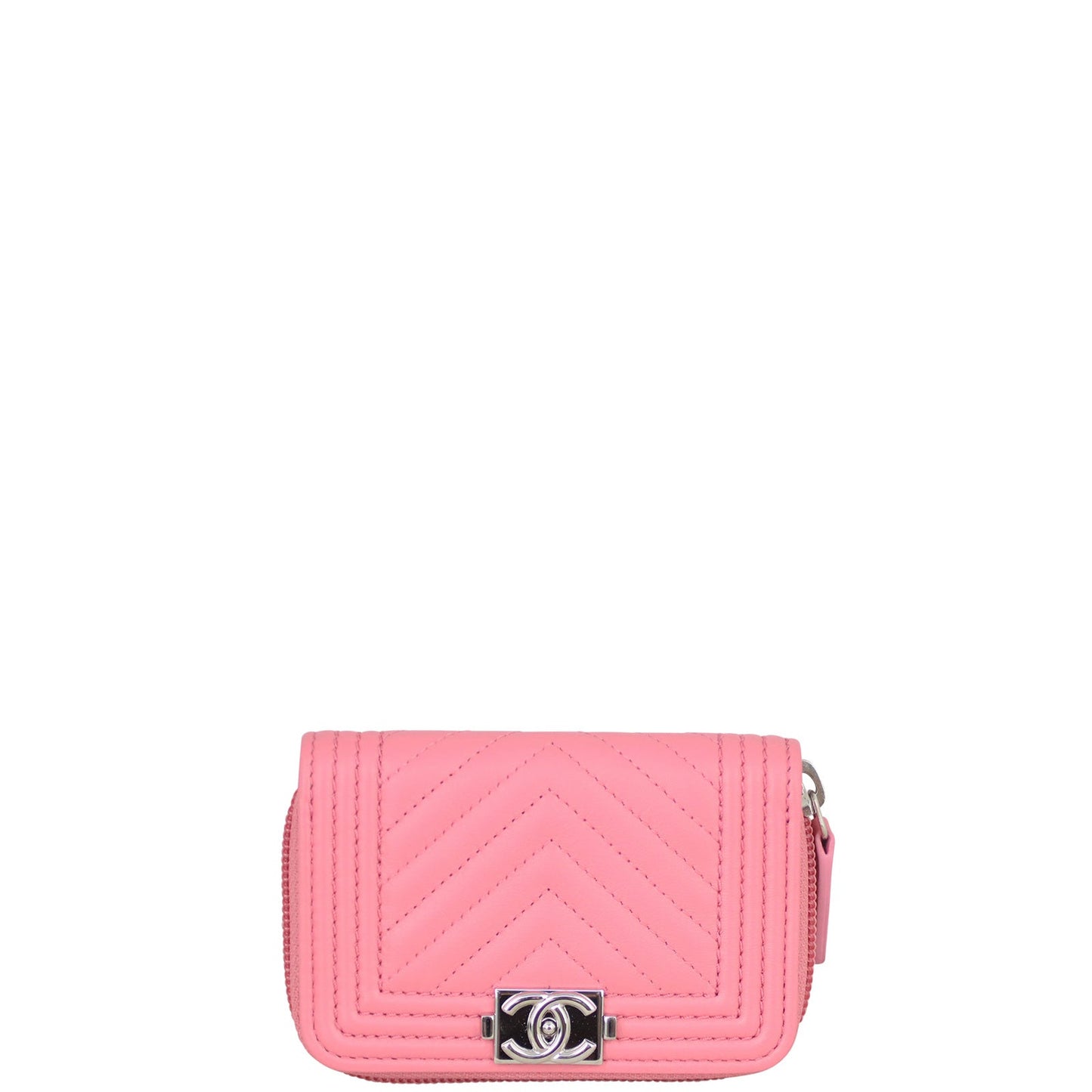 Chanel Boy Chevron Zip Coin Purse