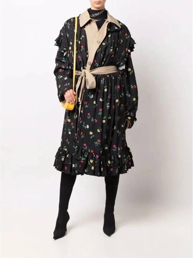 Luxury Balenciaga Trending 2026 WoMen's Reversible Belt Trench Coat Black