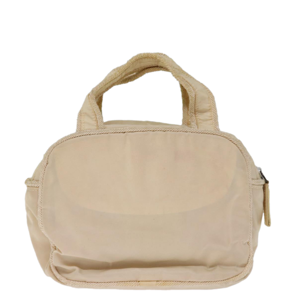 PRADA Hand Bag Nylon Beige Auth 75889