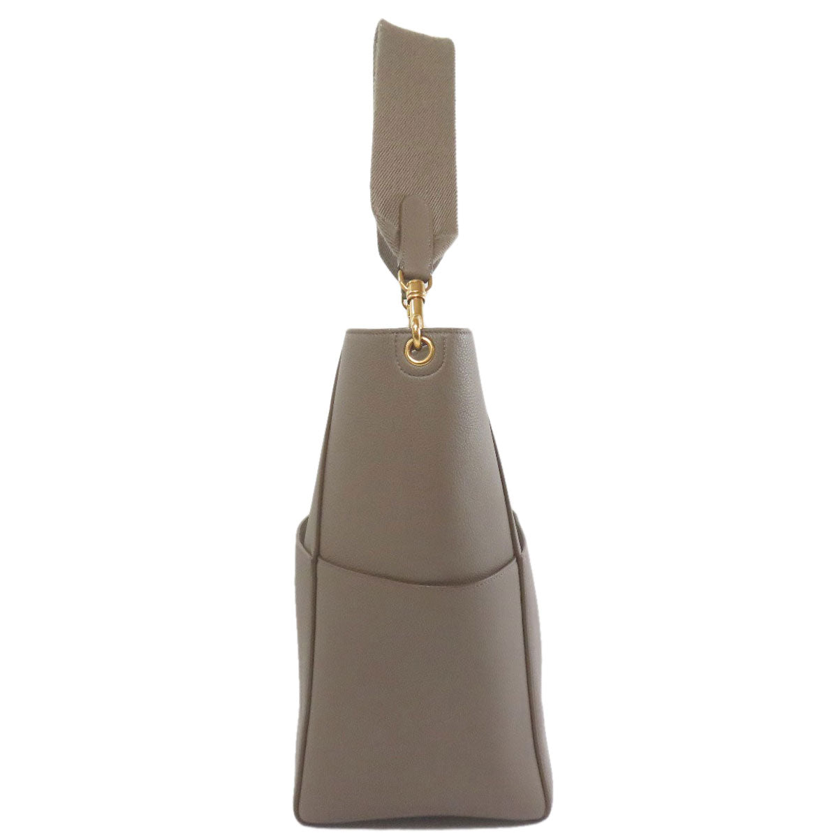 CELINE Tote Bag leather Brown Sangle Bucket