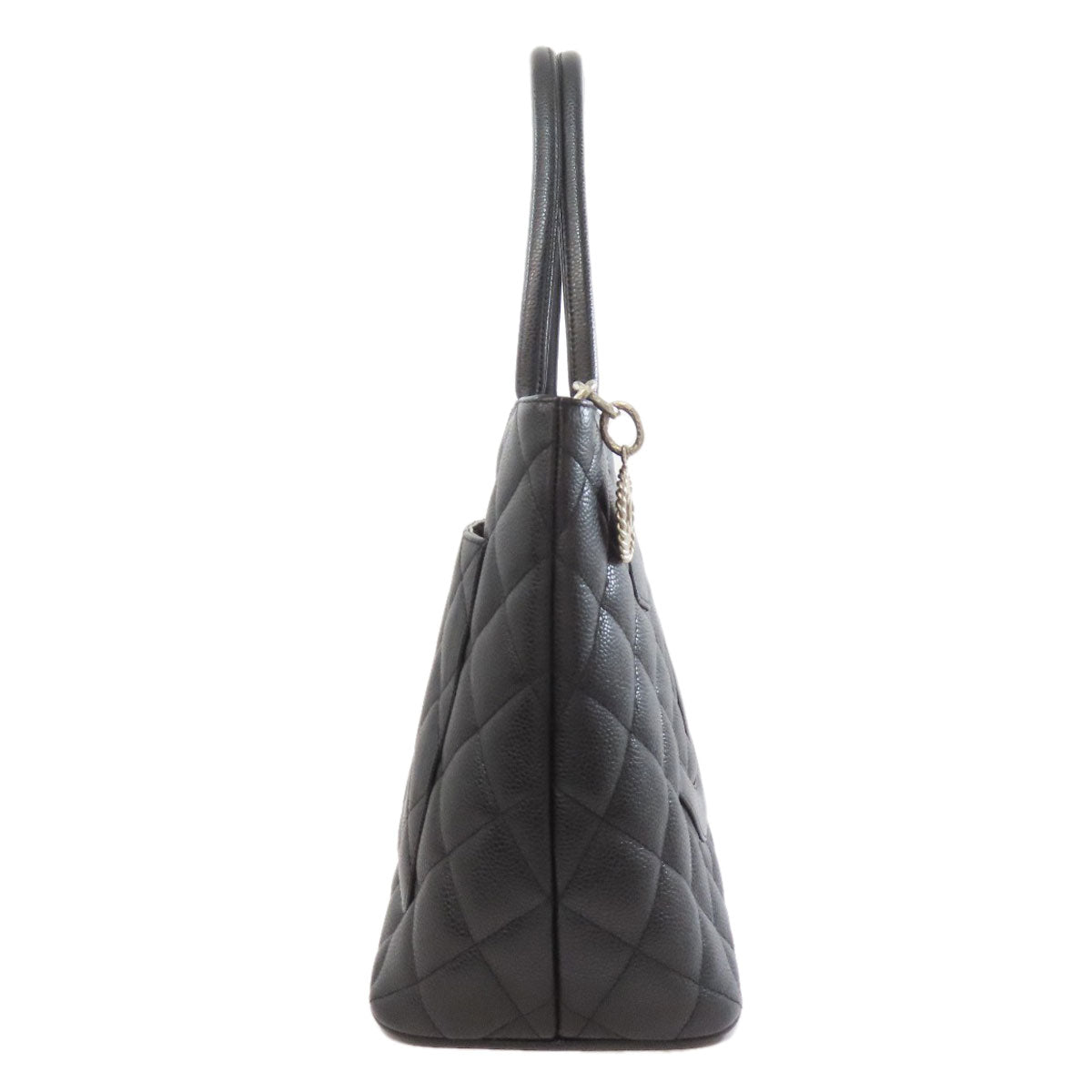 CHANEL Tote Bag Grained Calfskin Skin black Replica Tote SilverMetal