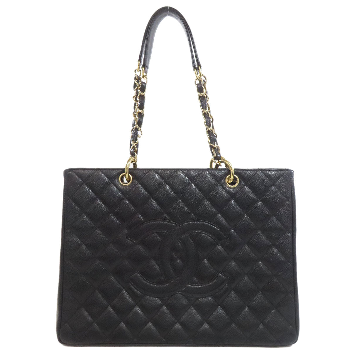 CHANEL Tote Bag Grained Calfskin Skin Navy GTS Chain Tote Bag COCO Mark Gold Metal