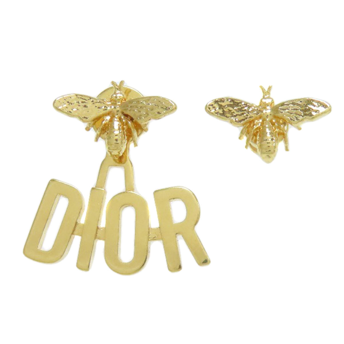 Christian Dior Pierce metallic gold Bee motif logo