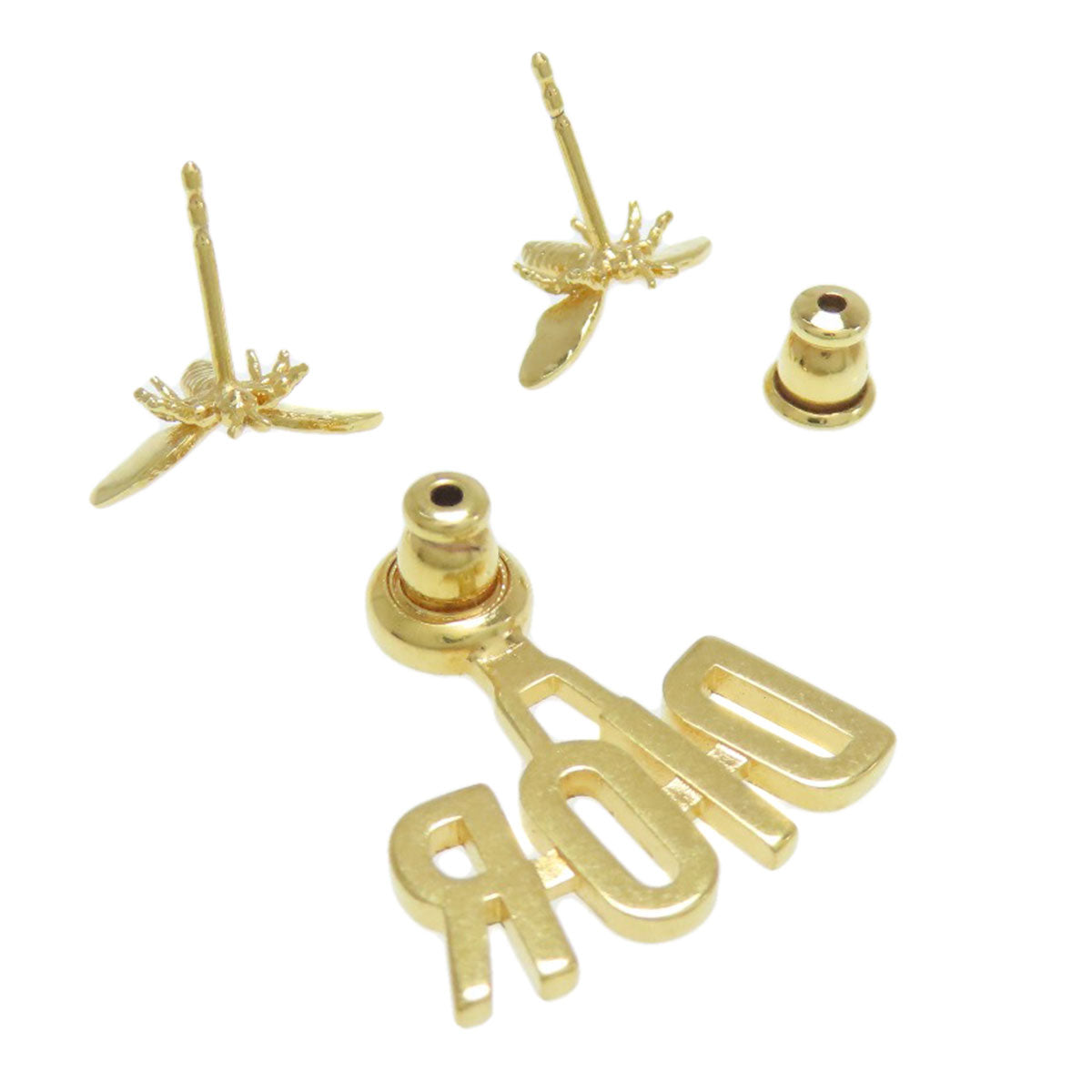 Christian Dior Pierce metallic gold Bee motif logo