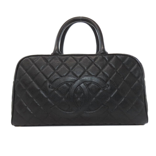 CHANEL Boston Duffel bag Grained Calfskin Skin black Matelasse COCO Mark Gold Metal