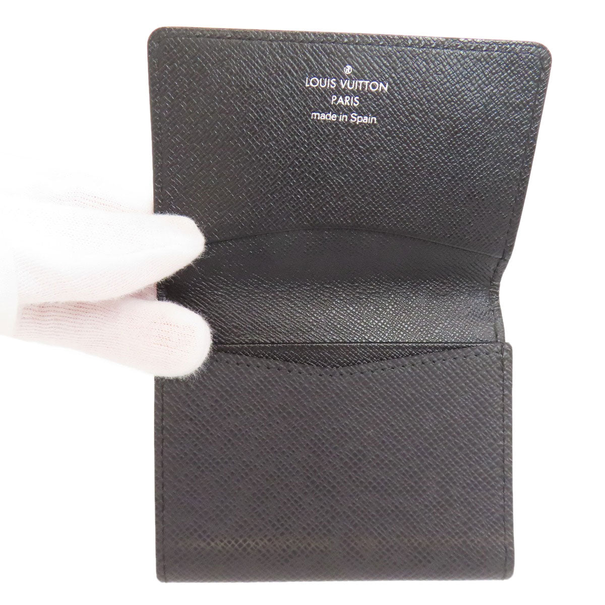 LOUIS VUITTON Card Case M30922 Taiga Leather black Anneveld Cult de Visit
