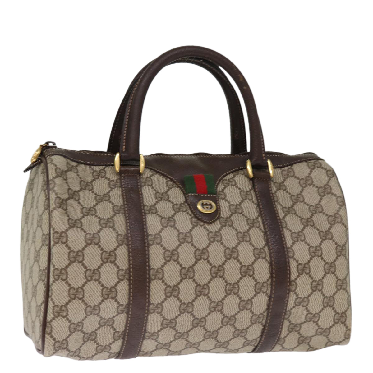 Gucci Leather Canvas Handbag