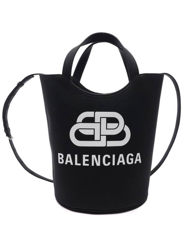 Luxury Balenciaga Trending 2026 Wave Logo Medium Tote Bag Black