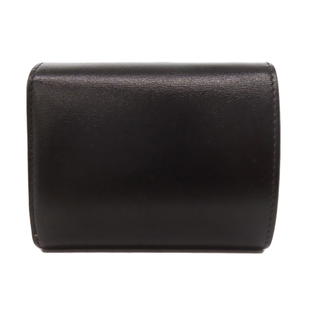 CELINE Bifold Wallet Calfskin black Triomphe Flap