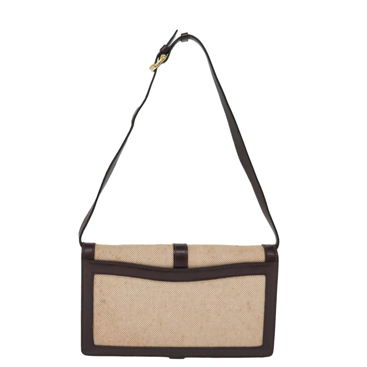 Luxury CELINE Shoulder Bag Canvas Leather Beige  76079