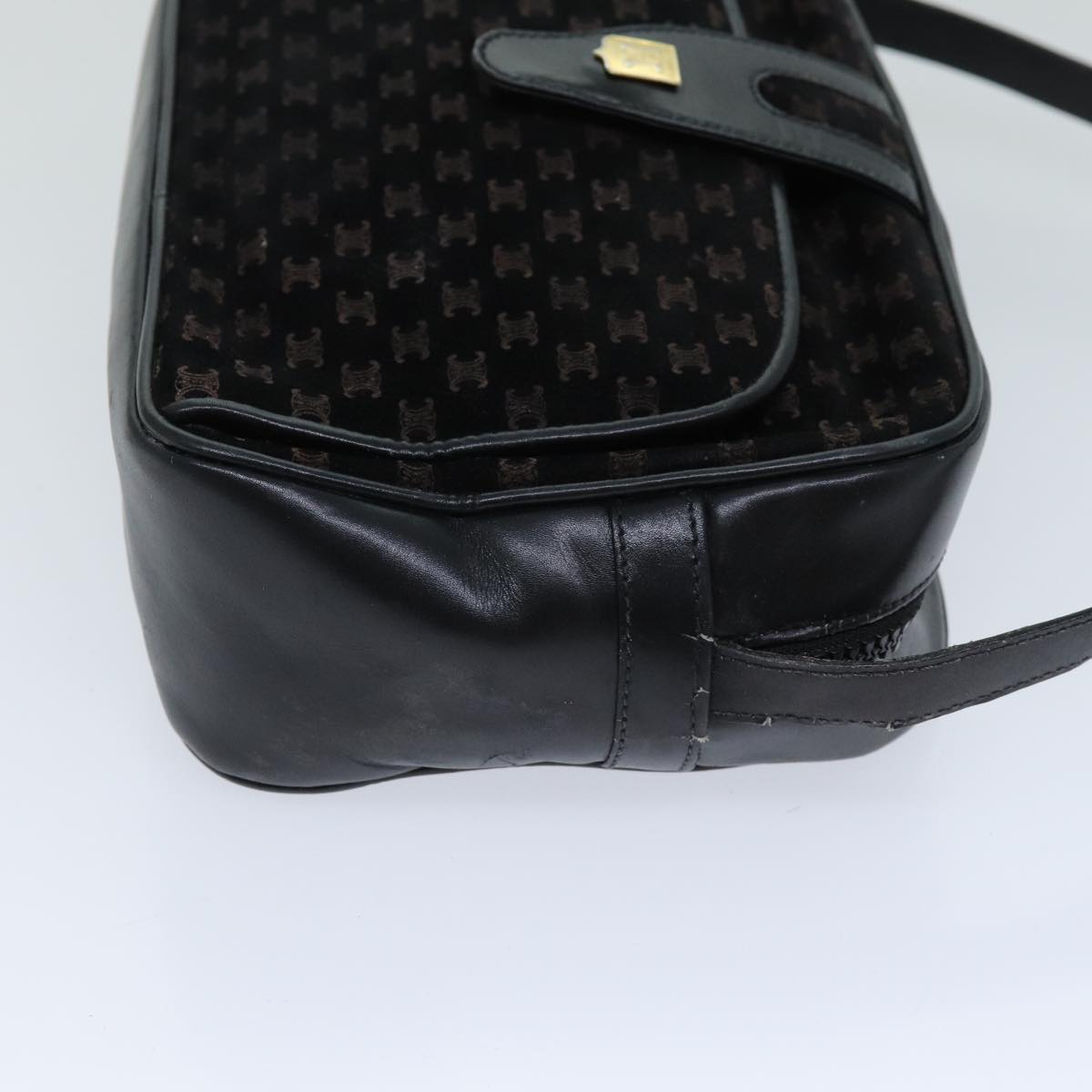 Luxury CELINE Macadam Canvas Shoulder Bag Black  76081