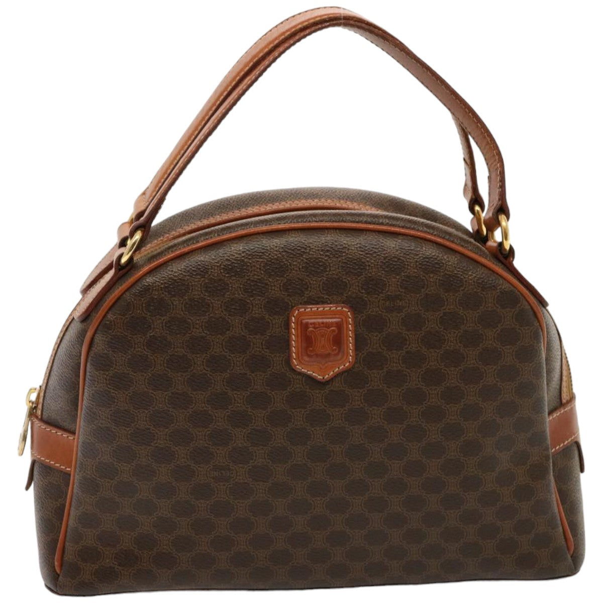 Luxury CELINE Macadam Canvas Hand Bag PVC Brown  76084