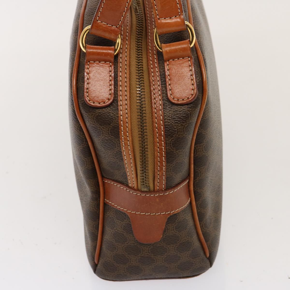 Luxury CELINE Macadam Canvas Hand Bag PVC Brown  76084