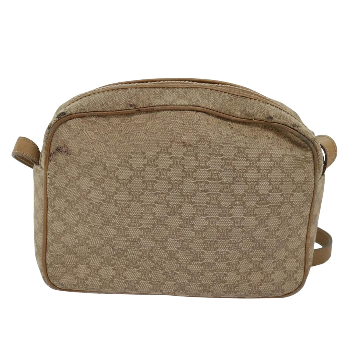 Luxury CELINE Macadam Canvas Shoulder Bag Beige  76085