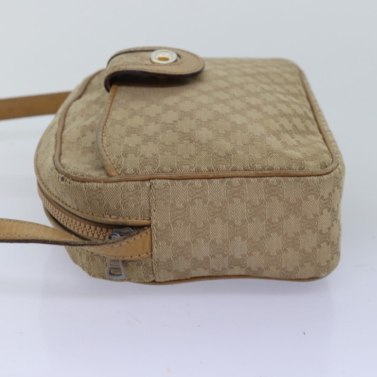 Luxury CELINE Macadam Canvas Shoulder Bag Beige  76085