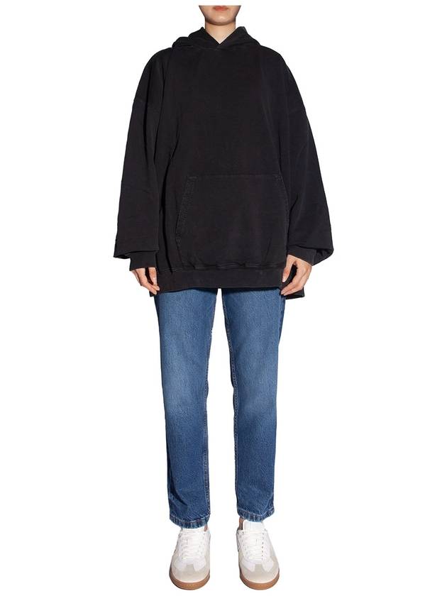 Luxury Balenciaga Trending 2026 Back Logo Hooded Top Black