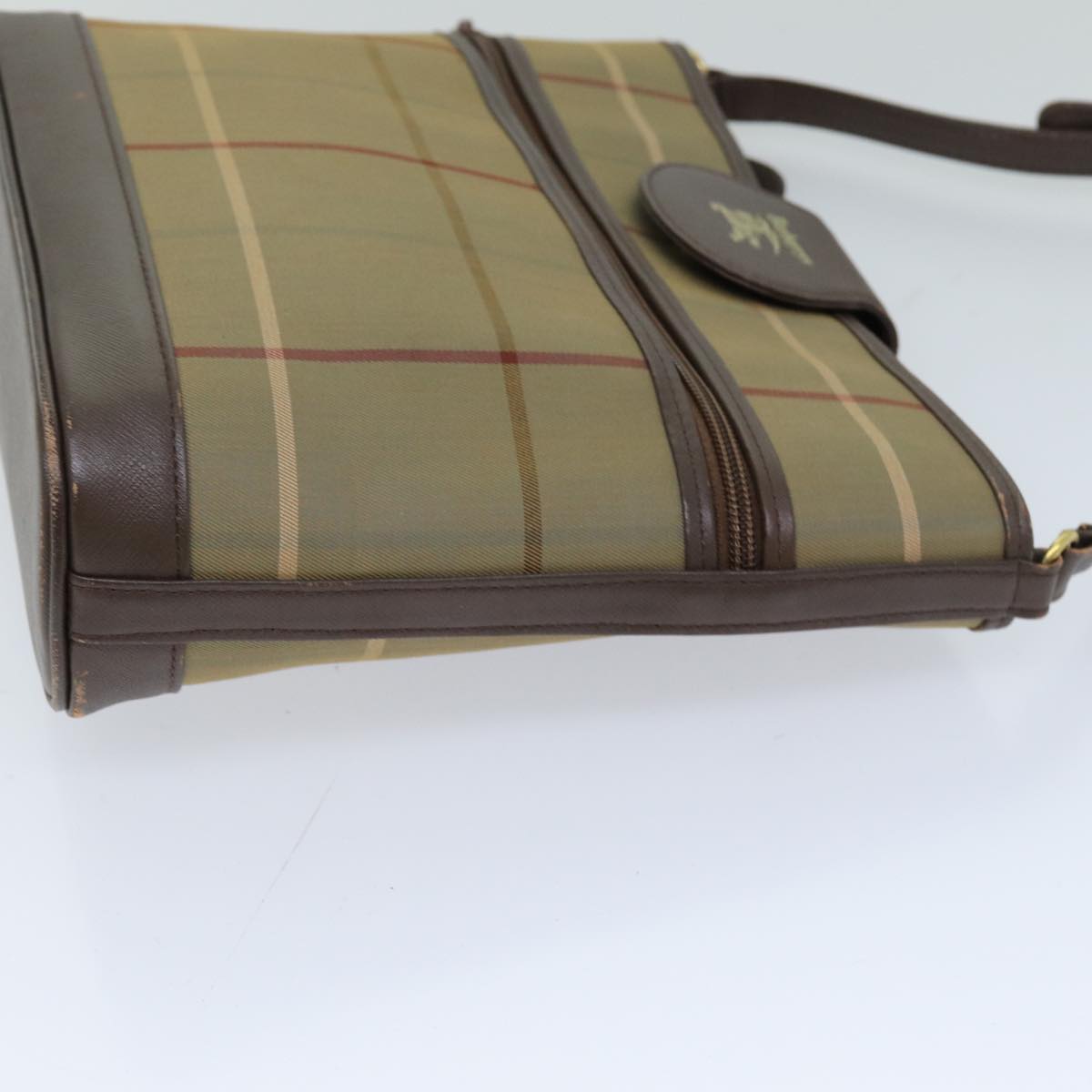 Luxury BurberrySs Nova Check Shoulder Bag Canvas Beige Auth 76570