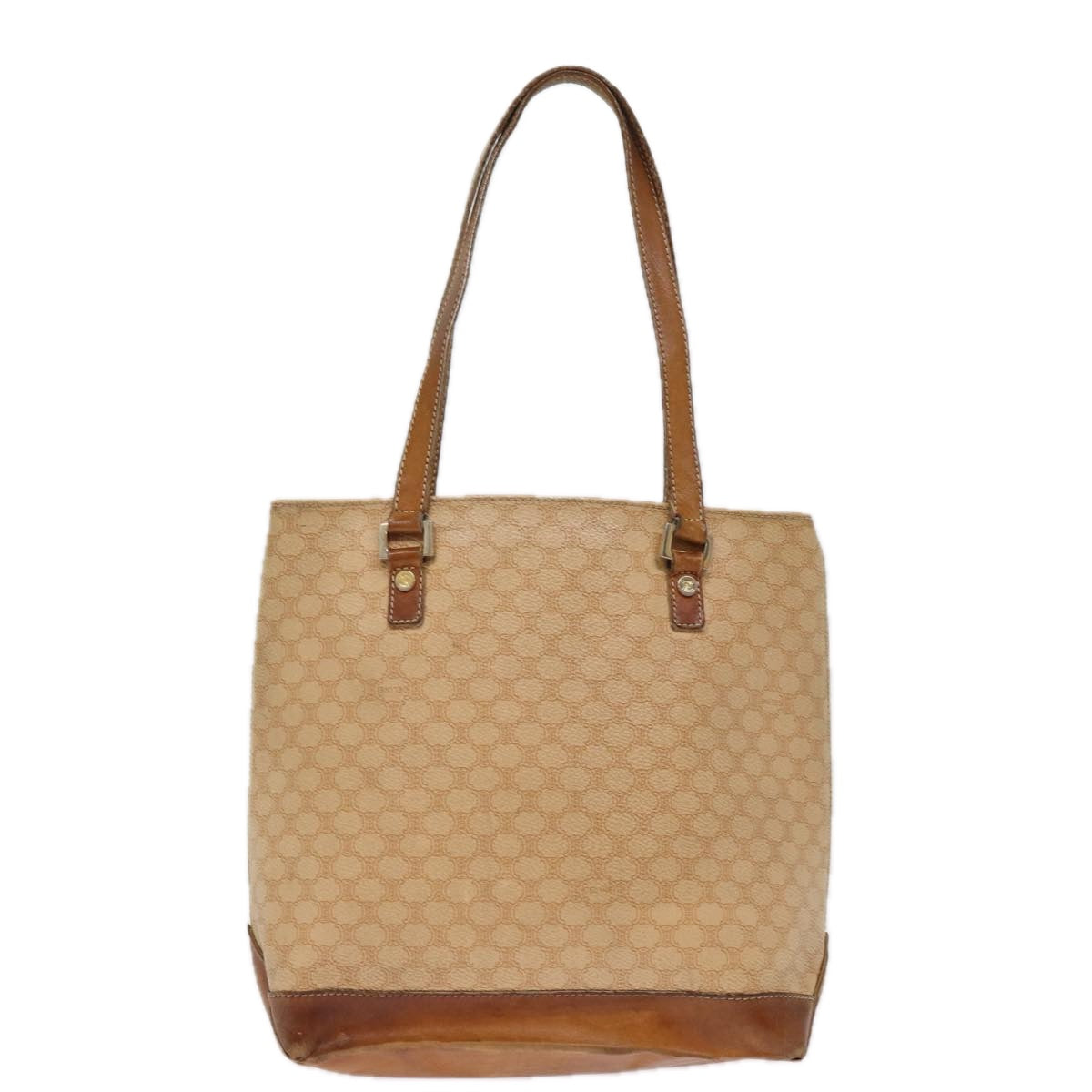 Luxury CELINE Macadam Canvas Hand Bag PVC Beige  76834