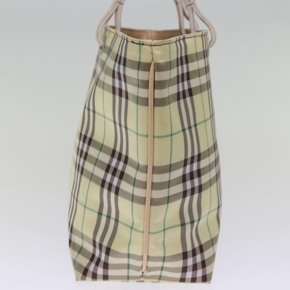 Luxury Burberry Nova Check Tote Bag Nylon Beige Auth 76851