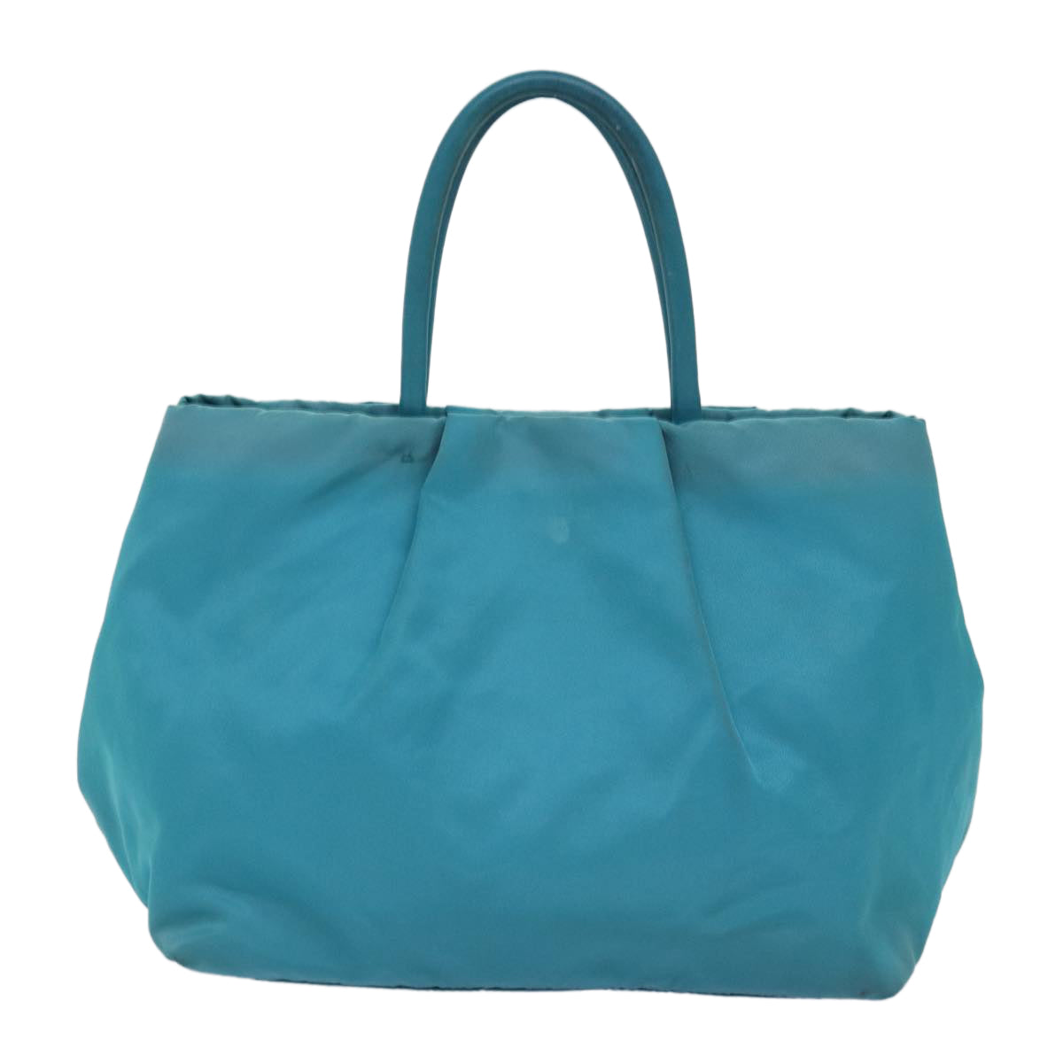 PRADA Hand Bag Nylon Turquoise Blue Auth 76968
