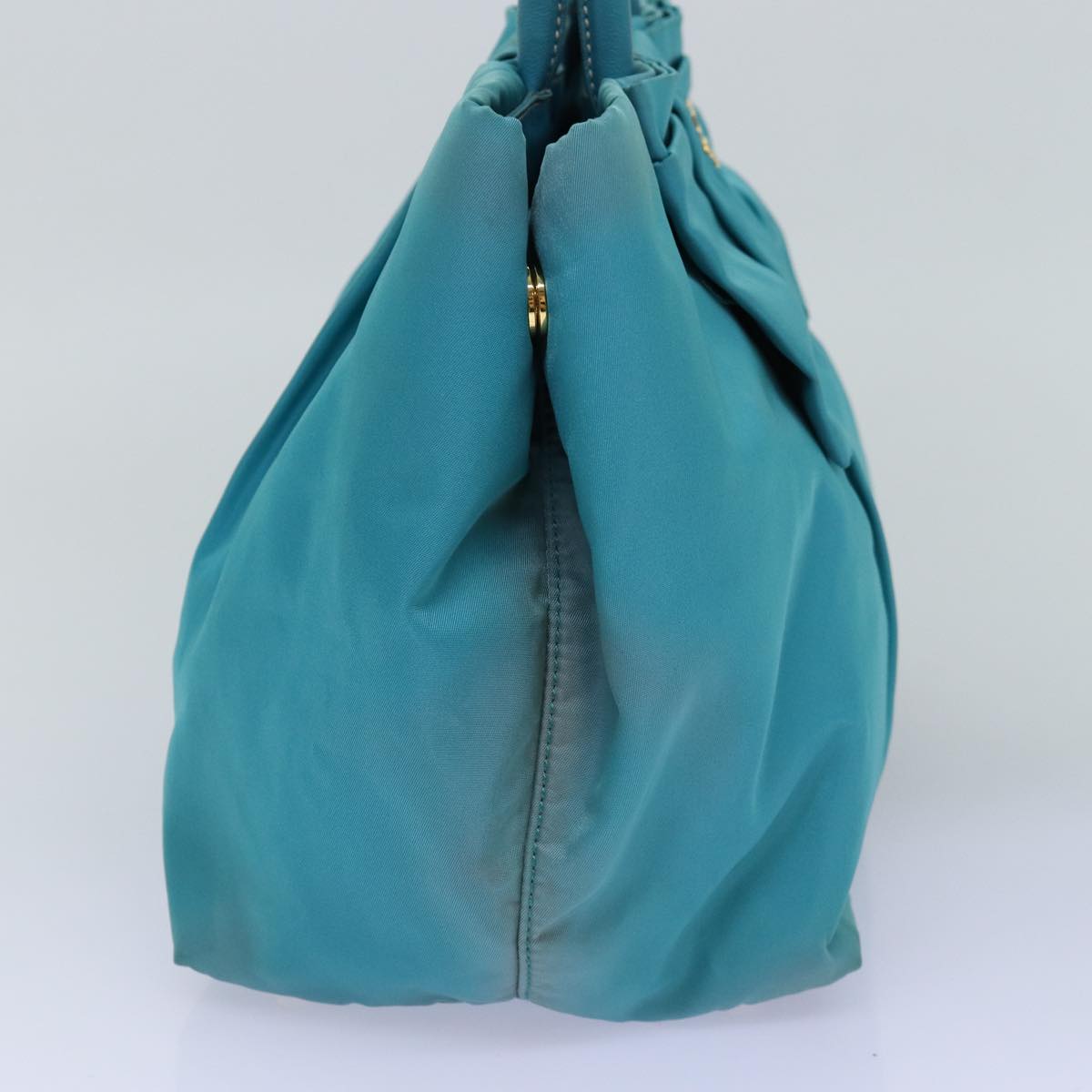 PRADA Hand Bag Nylon Turquoise Blue Auth 76968