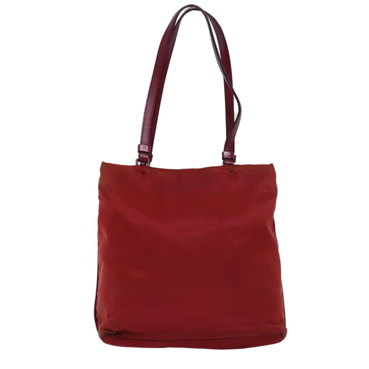 PRADA Hand Bag Nylon Red Auth 76974