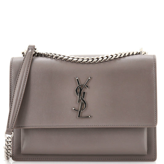 Luxury Saint Laurent Trending 2025 Sunset Crossbody Bag Leather Medium