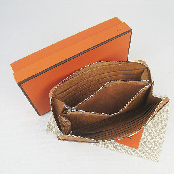Luxury Hermes Wallet H016 Wallet Lambskin Coffee