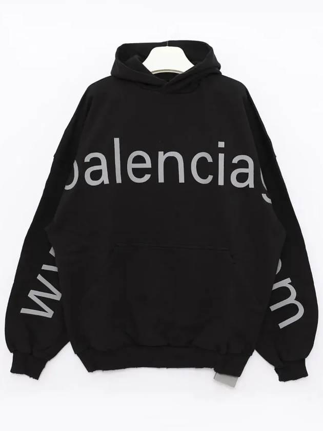 Luxury Balenciaga Trending 2026 Logo Print Cotton Hoodie Black