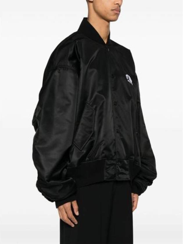 Luxury Balenciaga Trending 2026 New York Embroidery Bomber Jacket Black