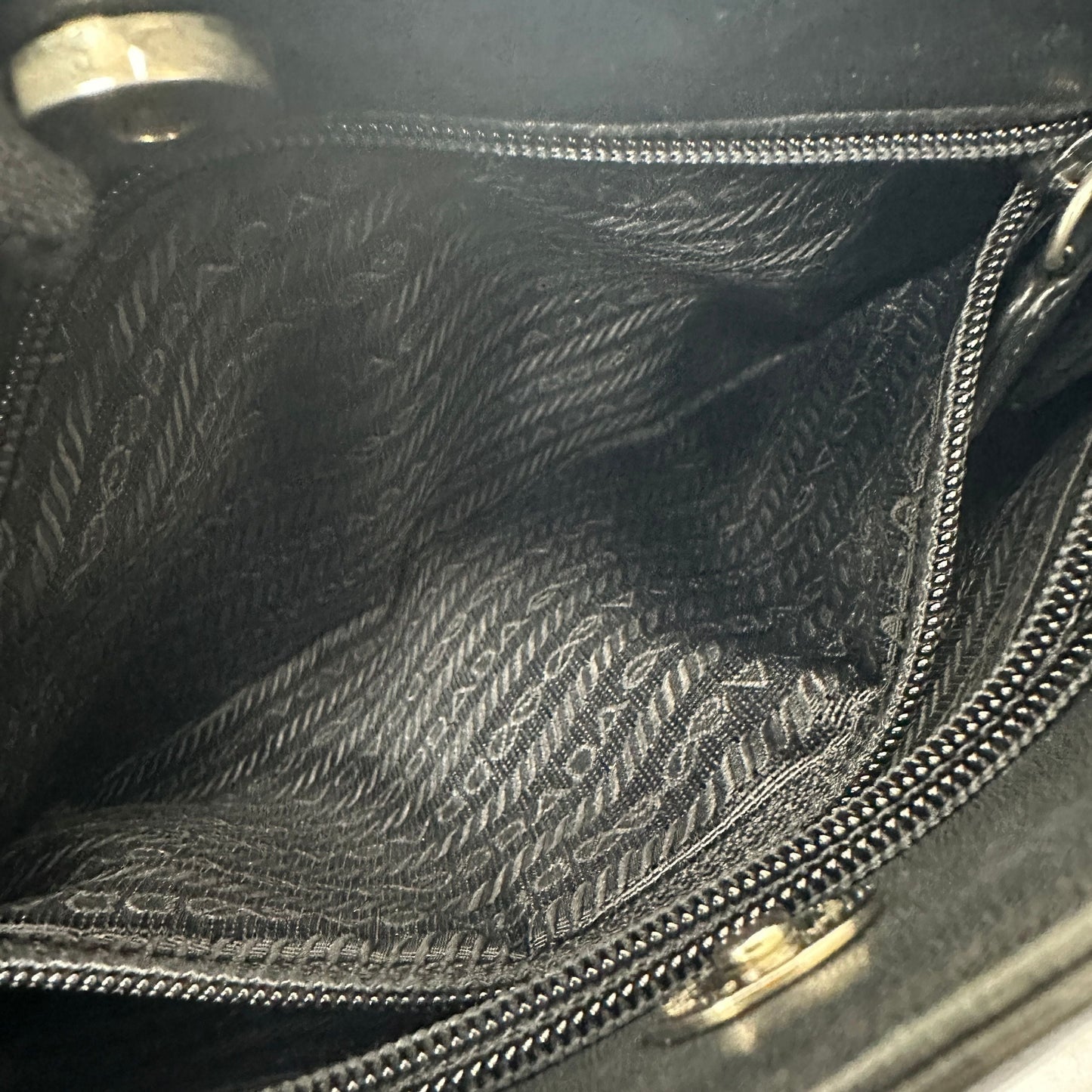 PRADA Leather Shoulder Bag Black AB Rank   pr9911js