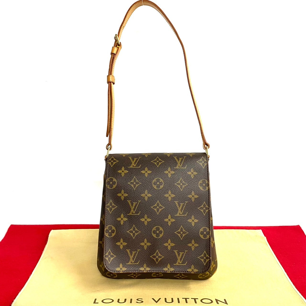 LOUIS VUITTON Shoulder Bag M51258 Leather, PVC Brown Monogram Musette salsa short mens(Unisex)