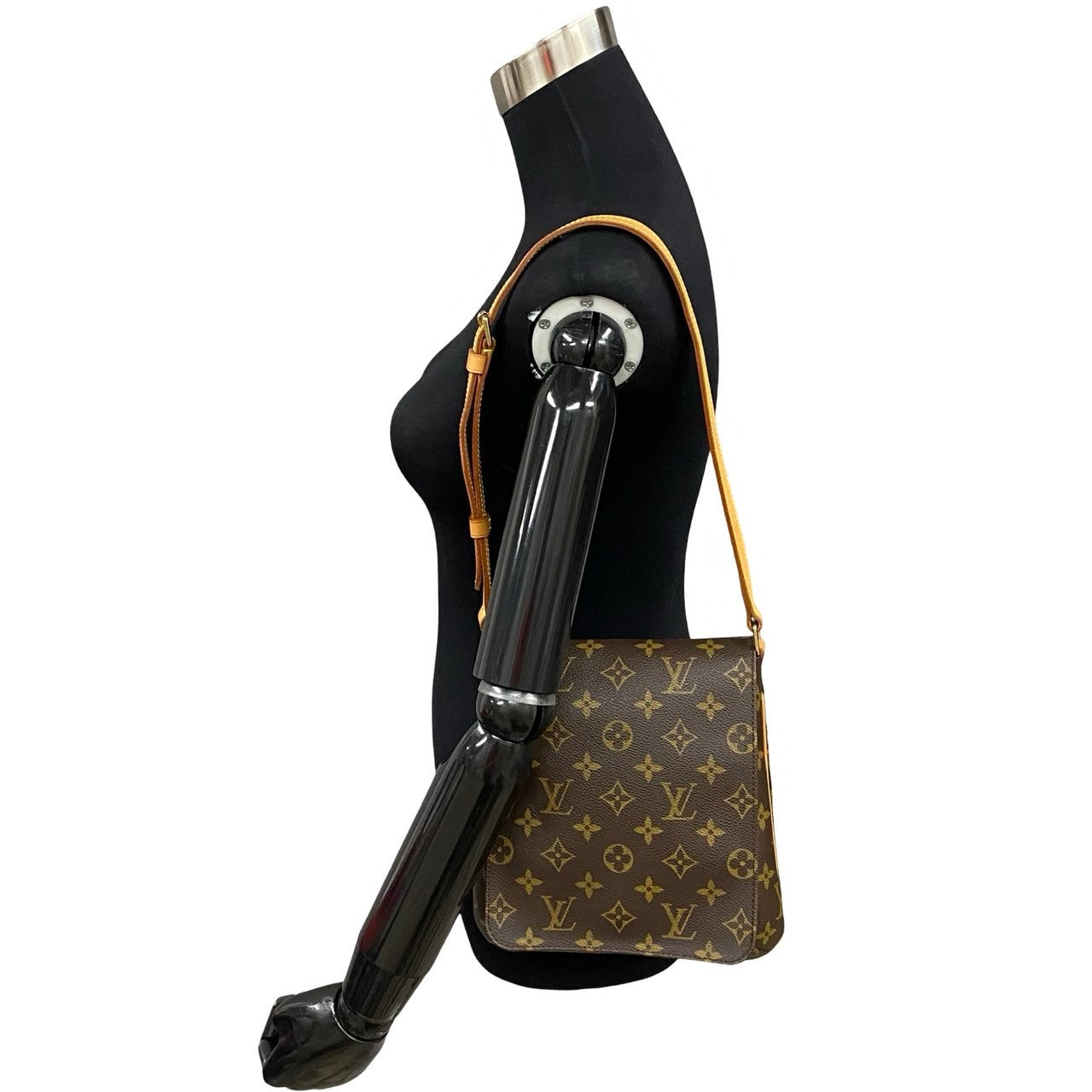 LOUIS VUITTON Shoulder Bag M51258 Leather, PVC Brown Monogram Musette salsa short mens(Unisex)
