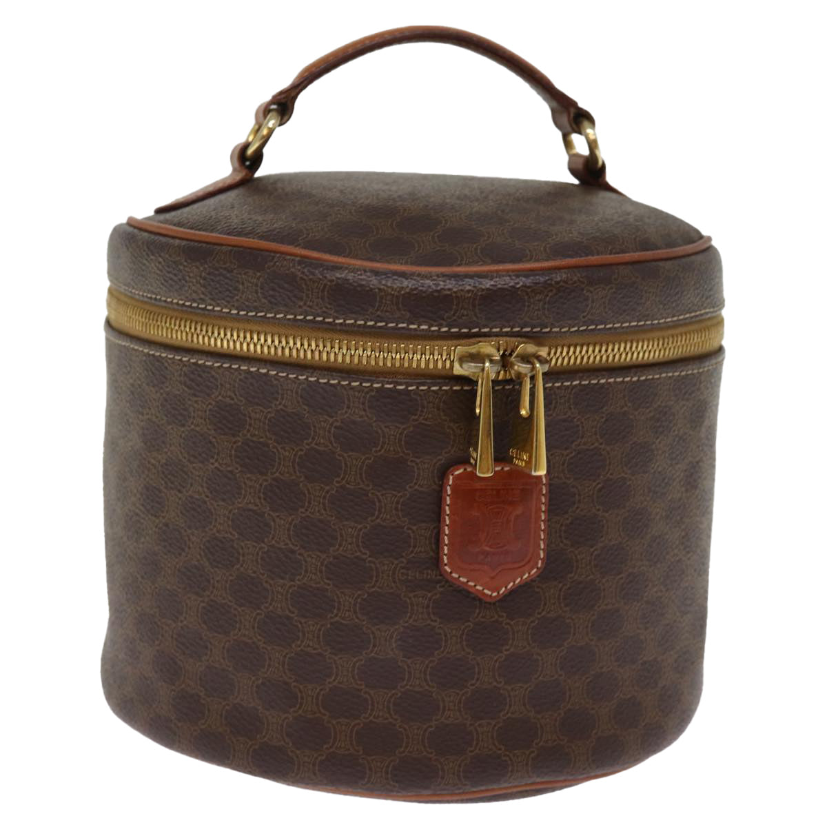 Luxury CELINE Macadam Canvas Vany Hand Bag PVC Brown  77198