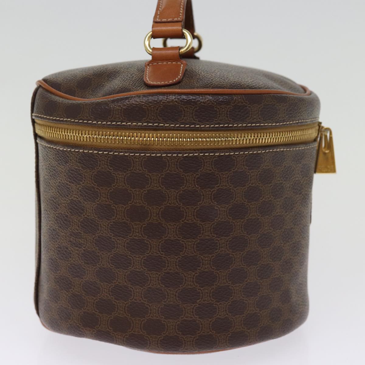 Luxury CELINE Macadam Canvas Vany Hand Bag PVC Brown  77198