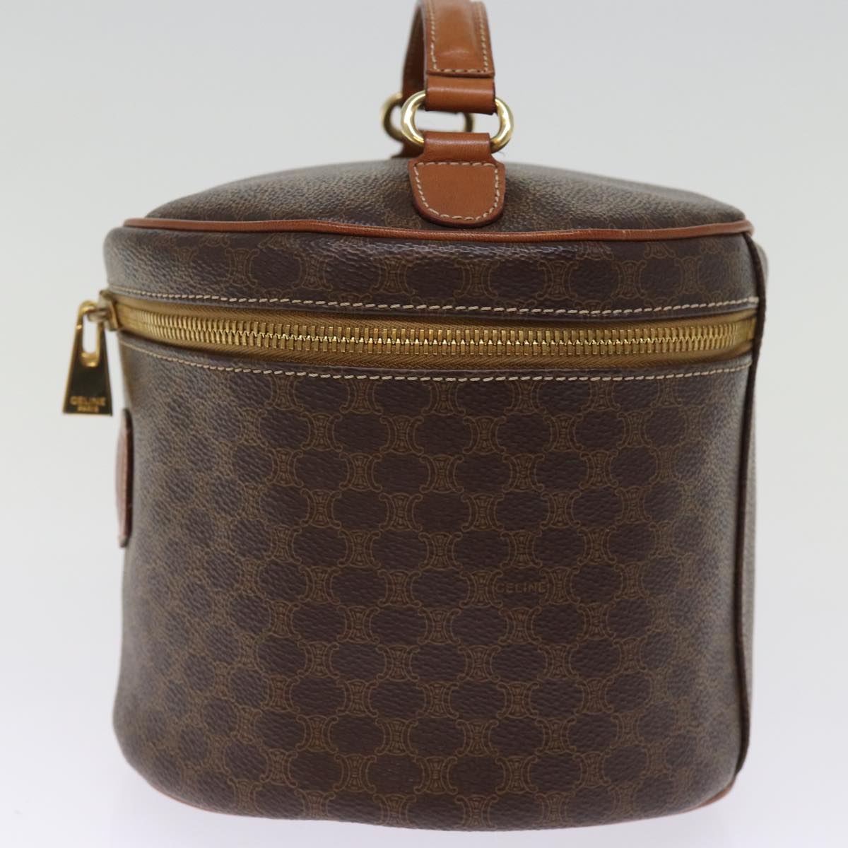 Luxury CELINE Macadam Canvas Vany Hand Bag PVC Brown  77198