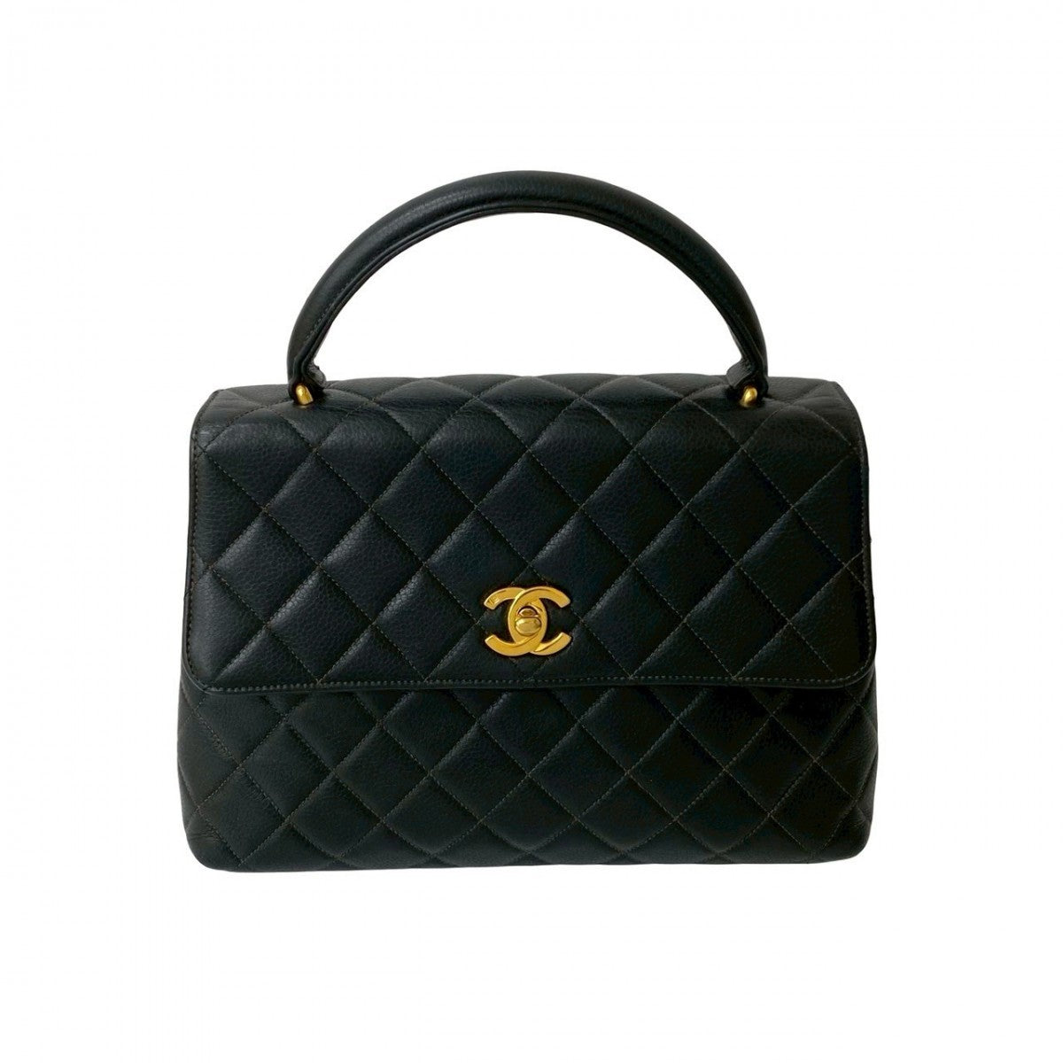 CHANEL Handbag Matt caviar skin black Matrasse