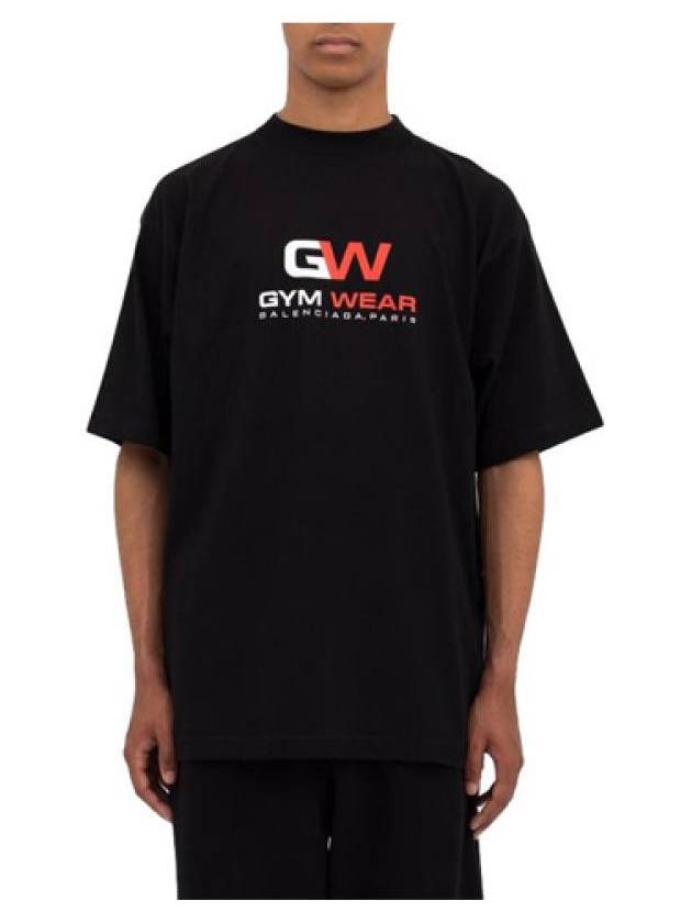 Luxury Balenciaga Trending 2026 Gym Wear Logo Print Short Sleeve T-Shirt Black