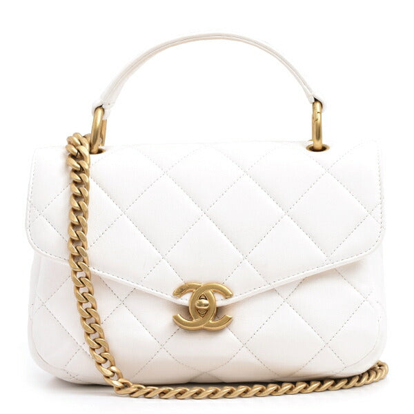 Chanel Calfskin Matelassé Chain Shoulder Bag Classic Flap