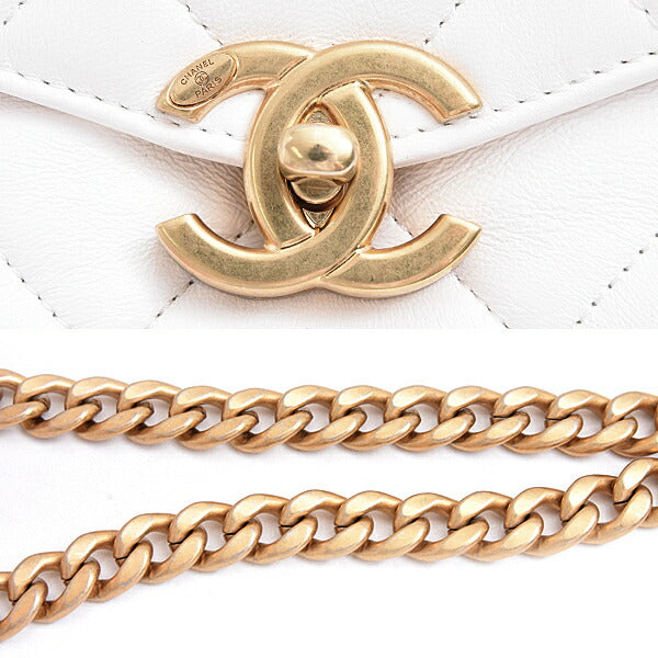 Chanel Calfskin Matelassé Chain Shoulder Bag Classic Flap