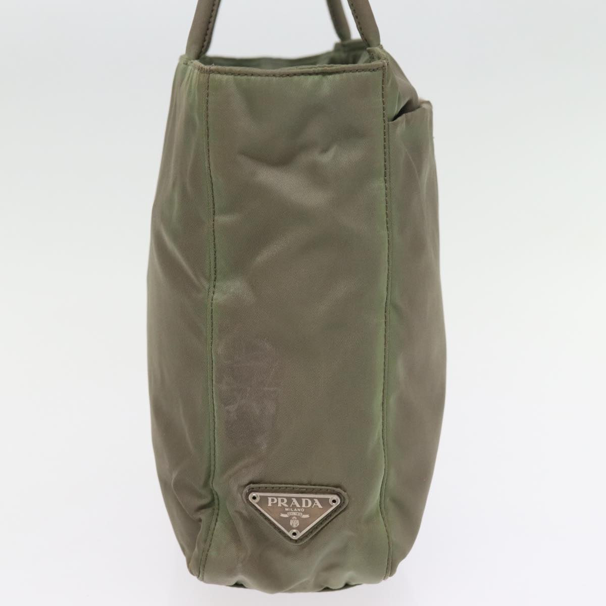 PRADA Hand Bag Nylon Khaki Auth 77350
