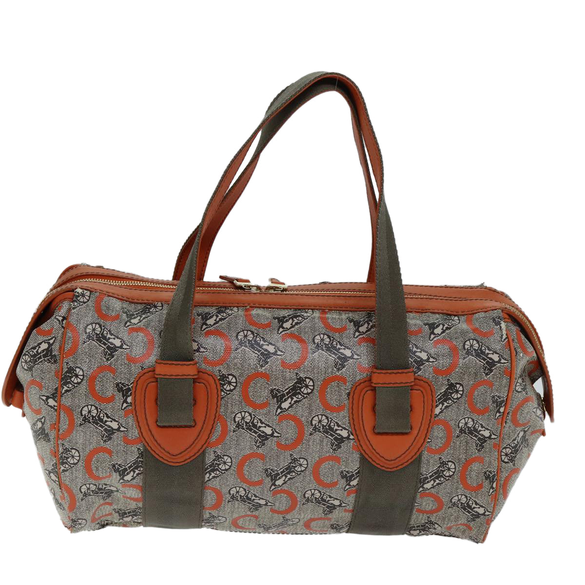 Luxury CELINE C Macadam Canvas Hand Bag Orange  77384