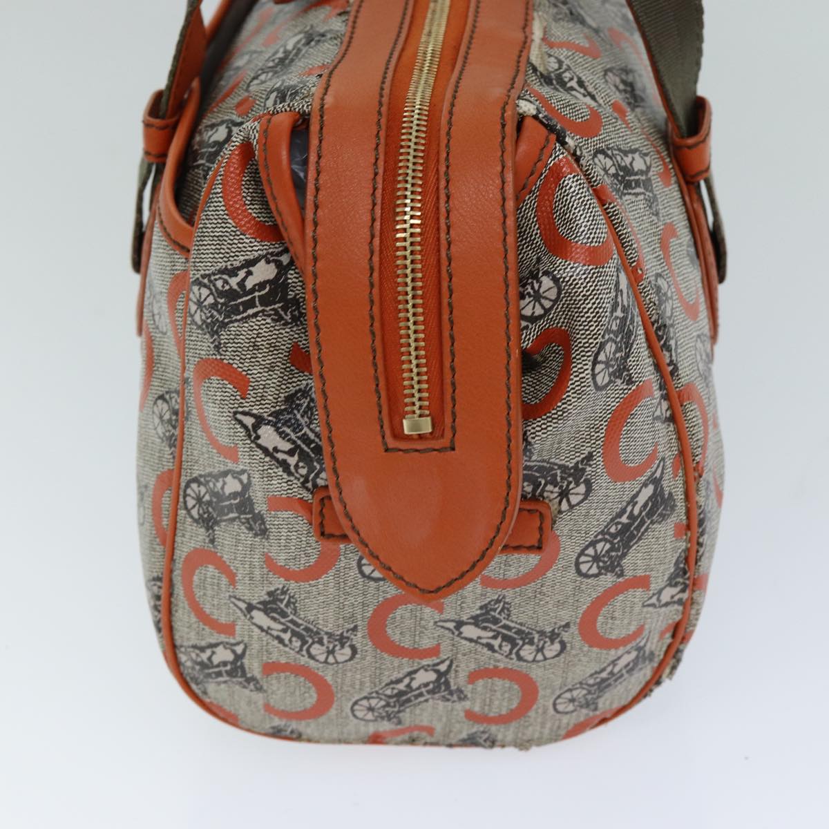 Luxury CELINE C Macadam Canvas Hand Bag Orange  77384