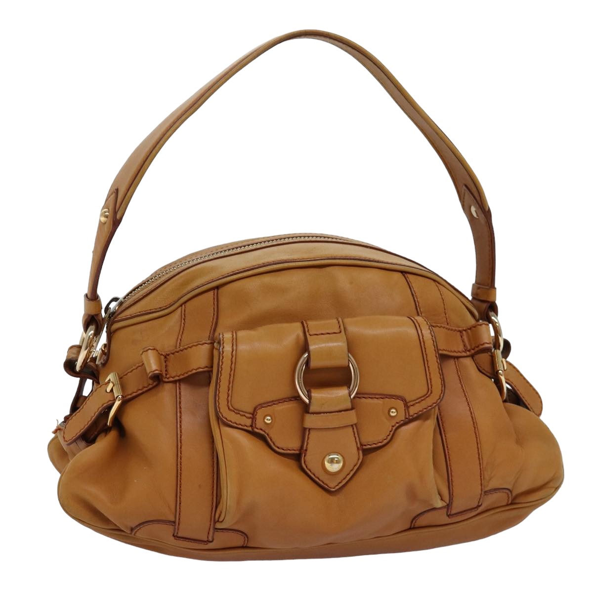 Luxury CELINE Shoulder Bag Leather Brown  77389