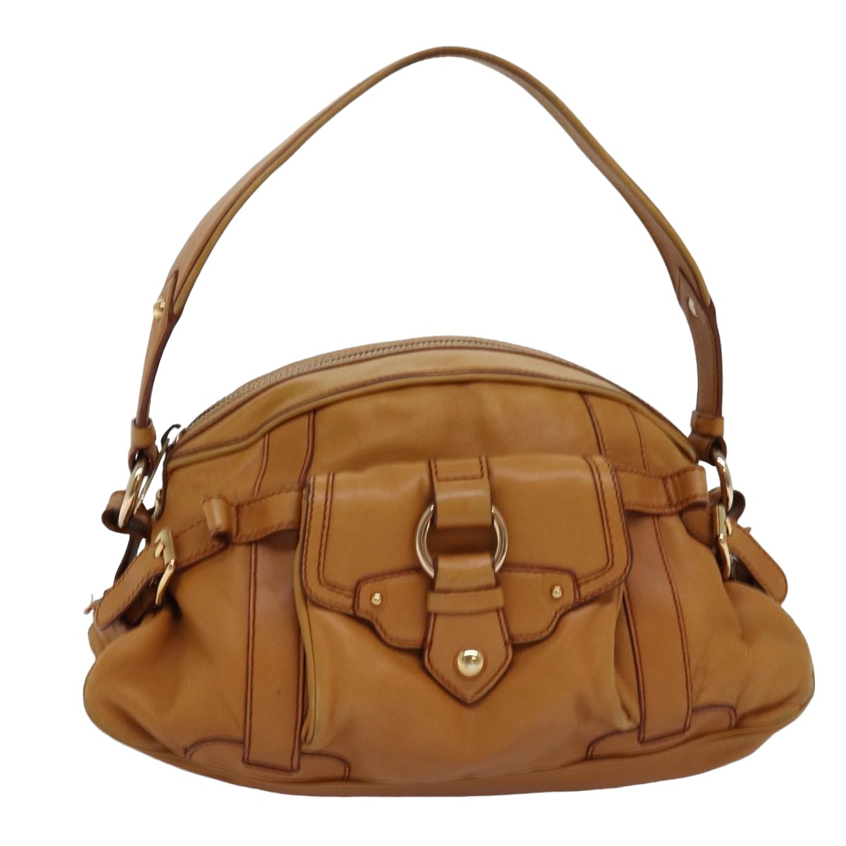 Luxury CELINE Shoulder Bag Leather Brown  77389