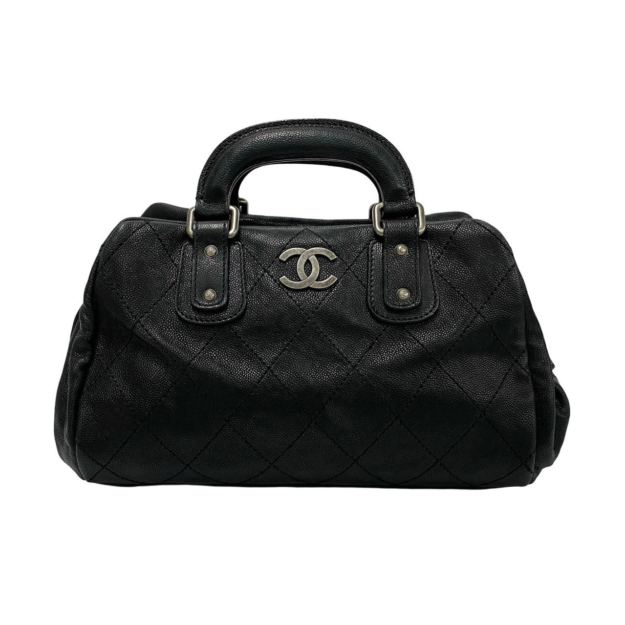 CHANEL Boston Duffel bag Matt caviar skin black Wild stitch Matrasse Women(Unisex)