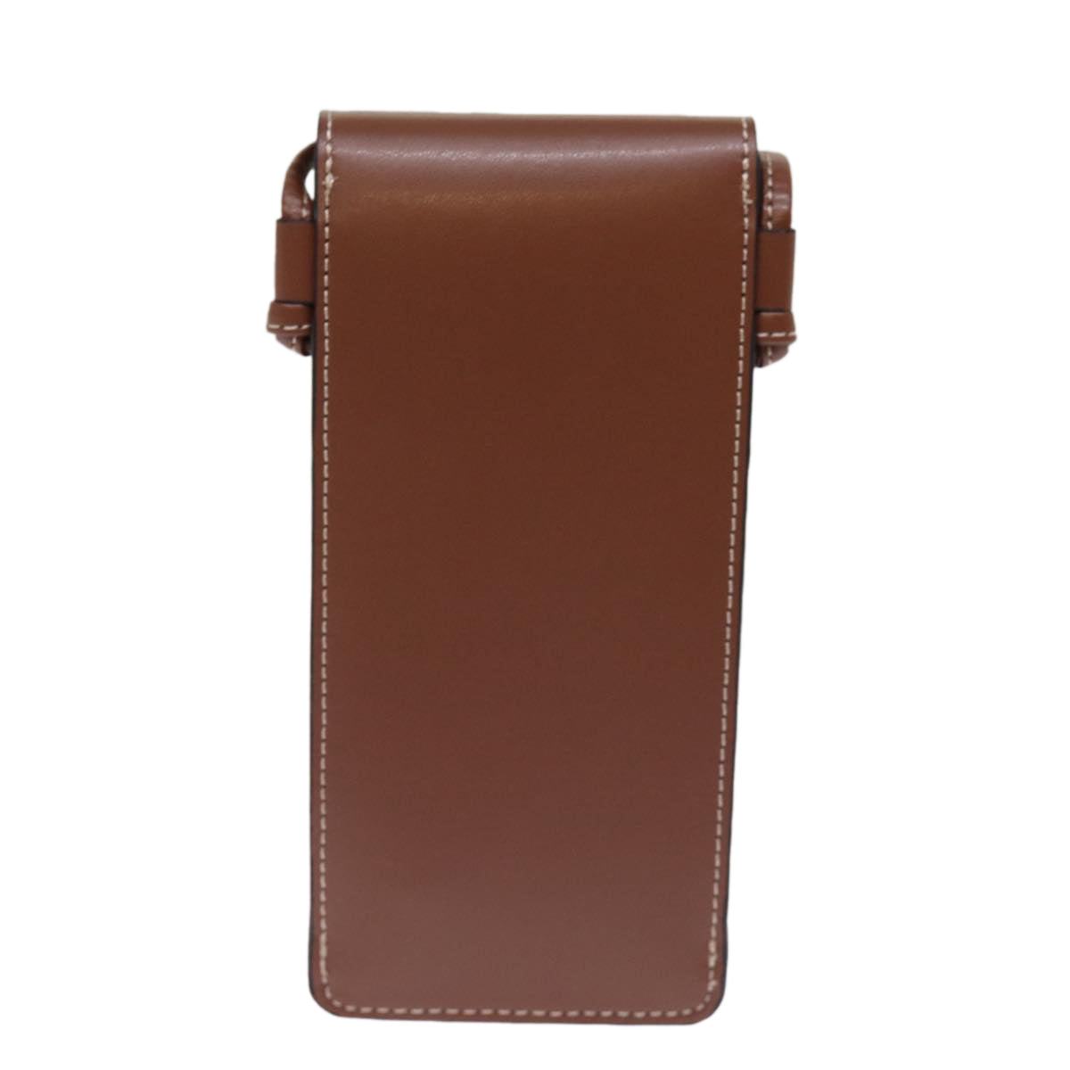 Luxury CELINE Shoulder Pouch Leather Brown  77443